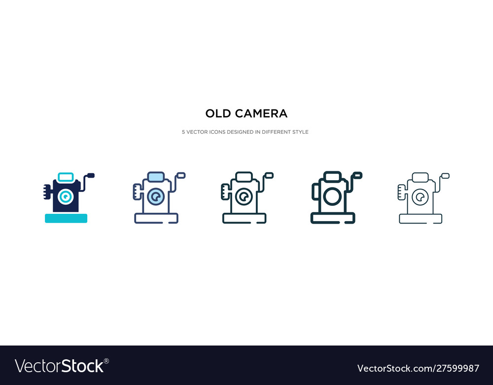 Old camera icon in different style two colored vector image Old camera icon in different style two colored