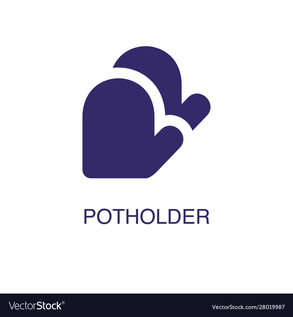 Potholder element in flat simple style on white