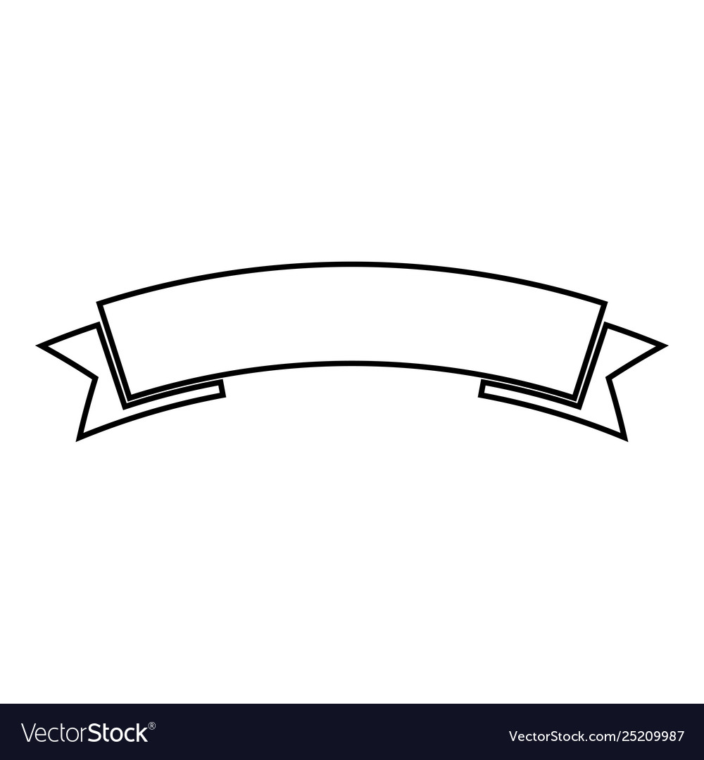 Ribbon banner advertising icon outline Royalty Free Vector