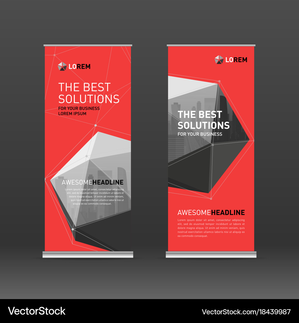 Roll Up Banner Design Layout Royalty Free Vector Image