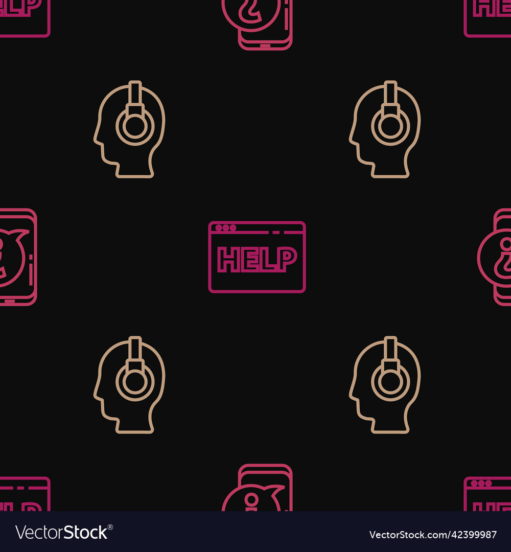Set line mobile phone with question support vector image Set line mobile phone with question support
