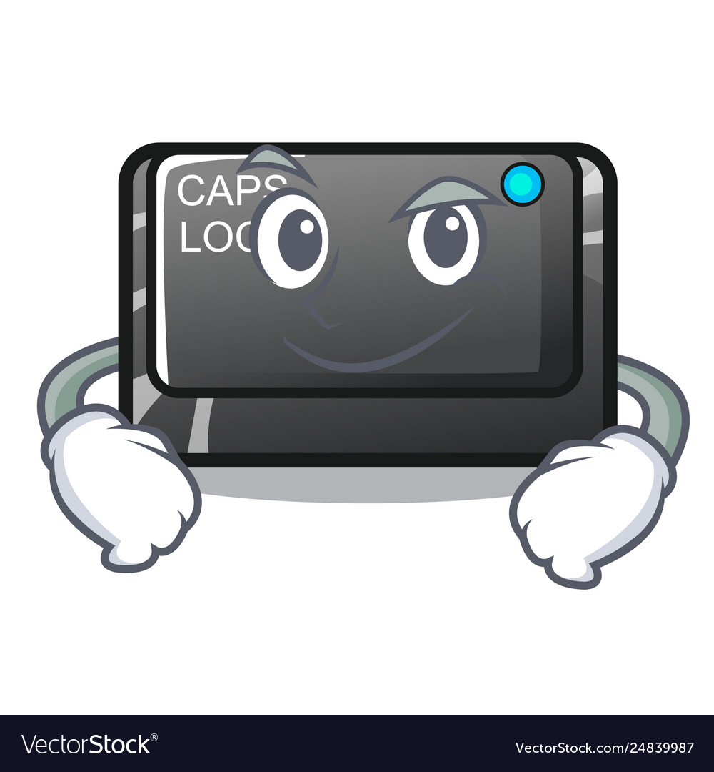 Smirking capslock button in shape character