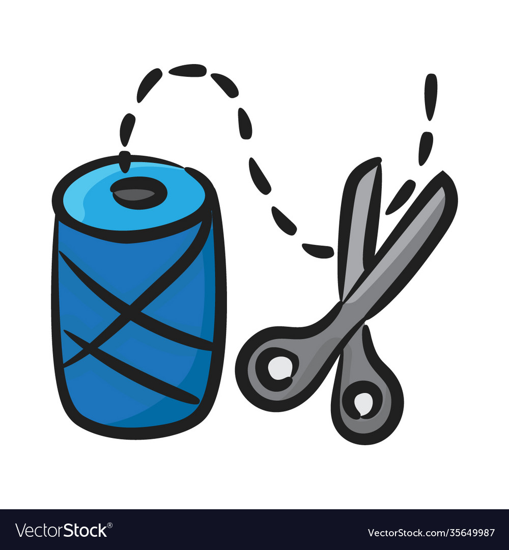 Thread cutting Royalty Free Vector Image - VectorStock