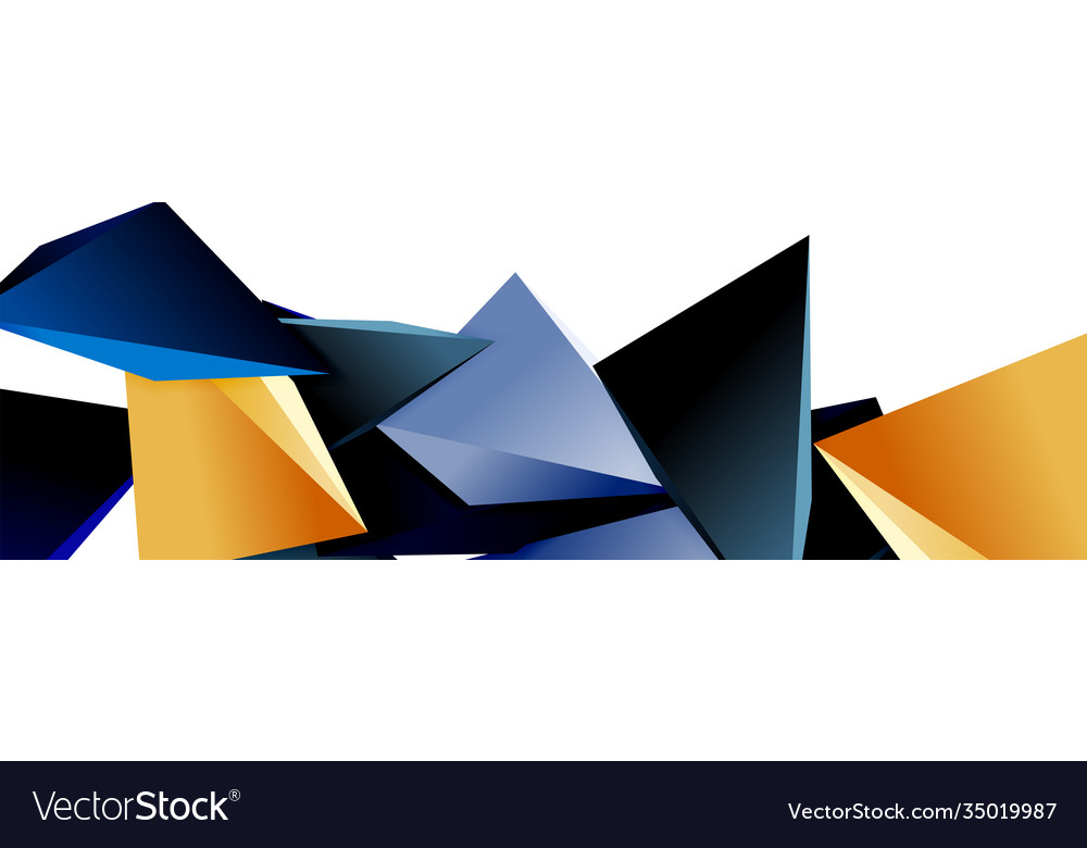 Triangle mosaic abstract background 3d triangular vector image Triangle mosaic abstract background 3d triangular