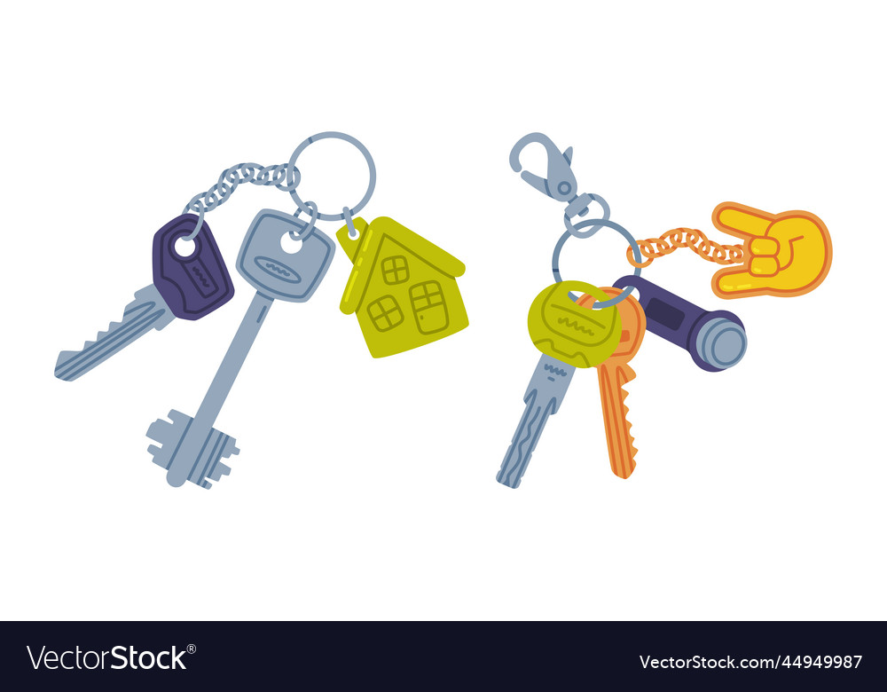 Trinket with key hanging keychain or keyring