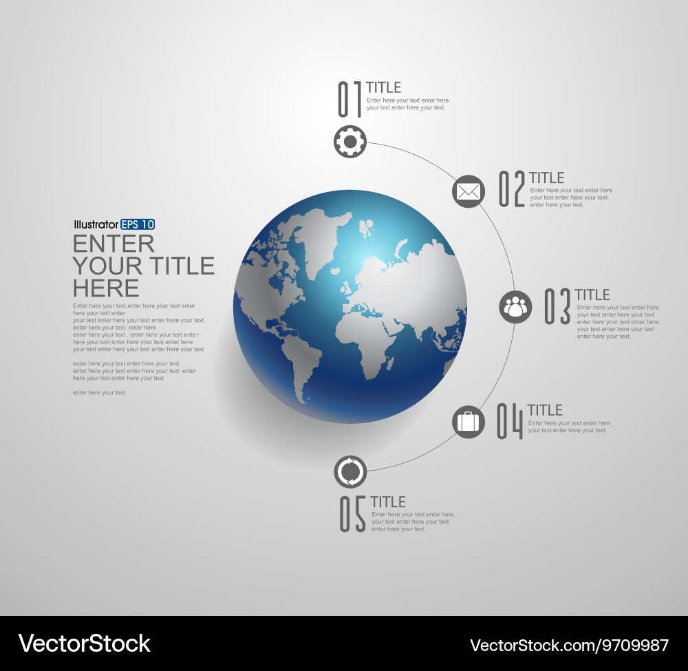 World map infographics eps10 Royalty Free Vector Image