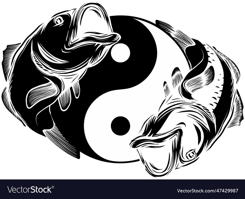 Ying yang symbol of harmony and balance hand Vector Image