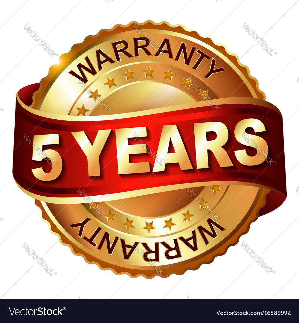 1 year warranty golden label with ribbon