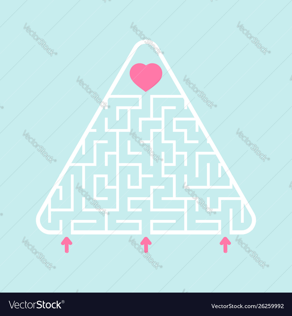 Abstract triangular labyrinth find right path