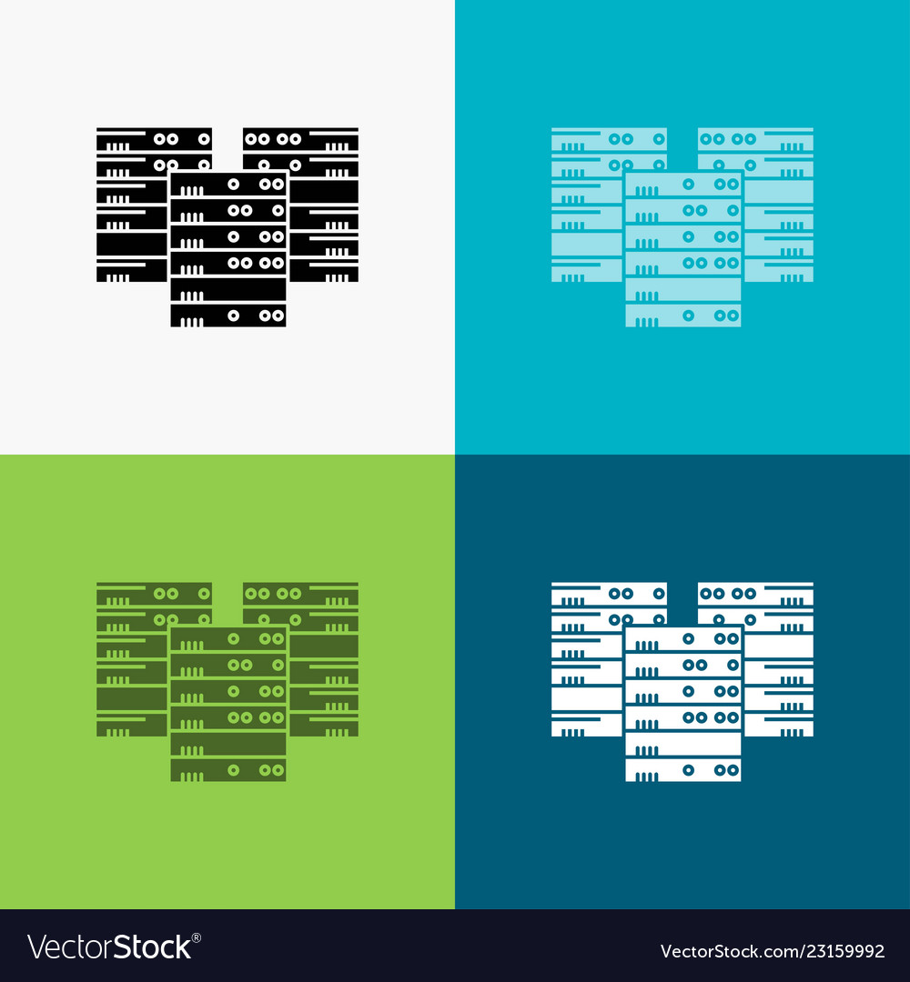 Center centre data database server icon over