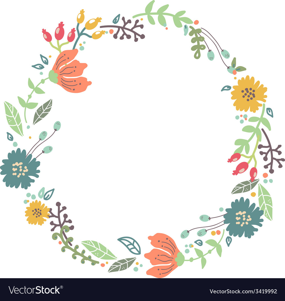 Color floral frame for wedding invitation design Vector Image