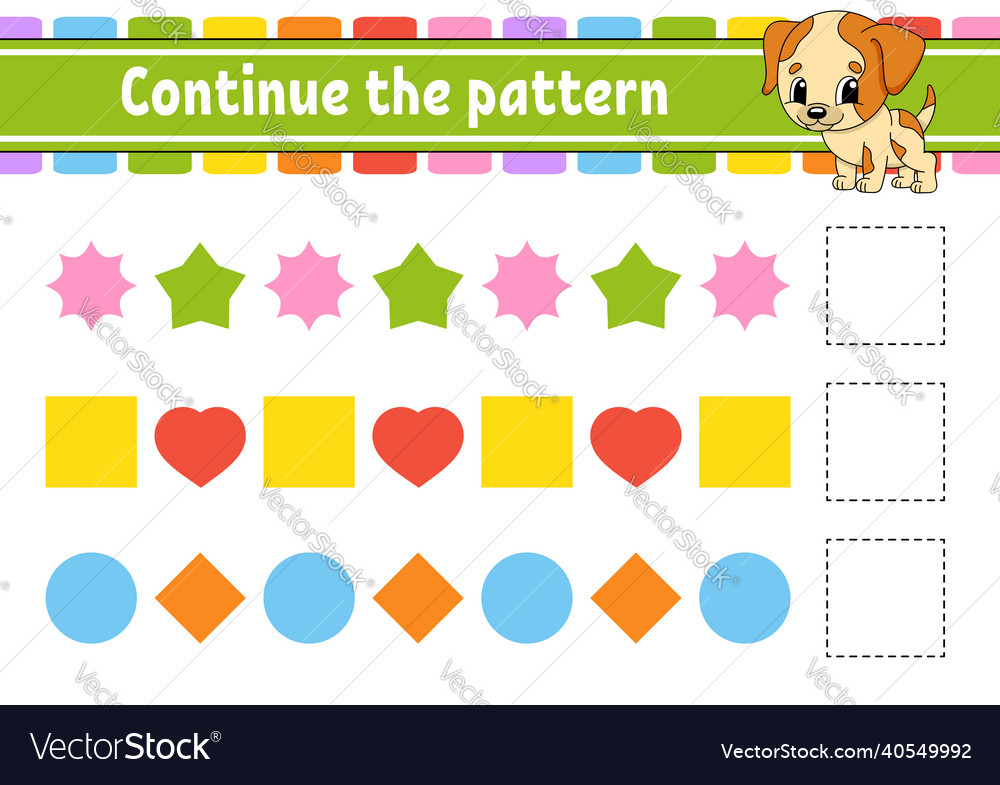 Continue the pattern education developing vector image Continue the pattern education developing