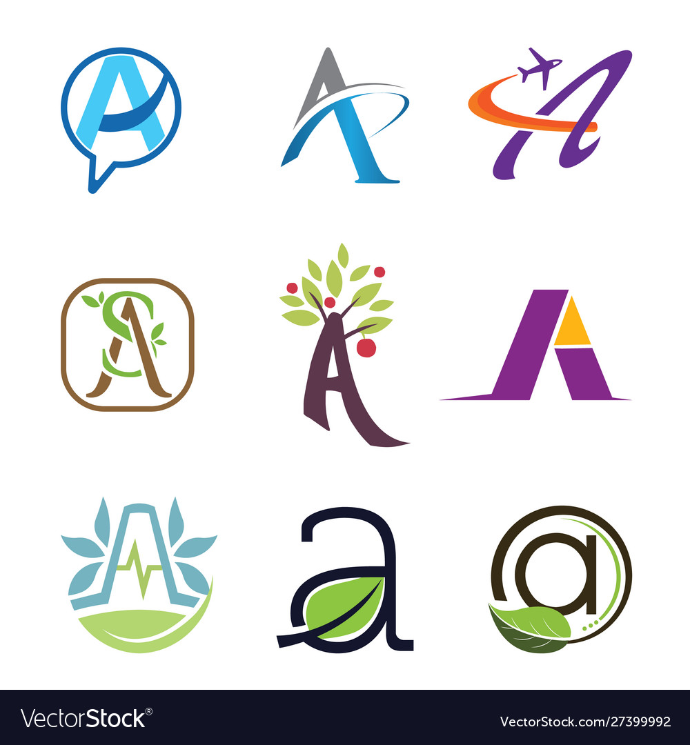 Corporate Identity Letter a business icons