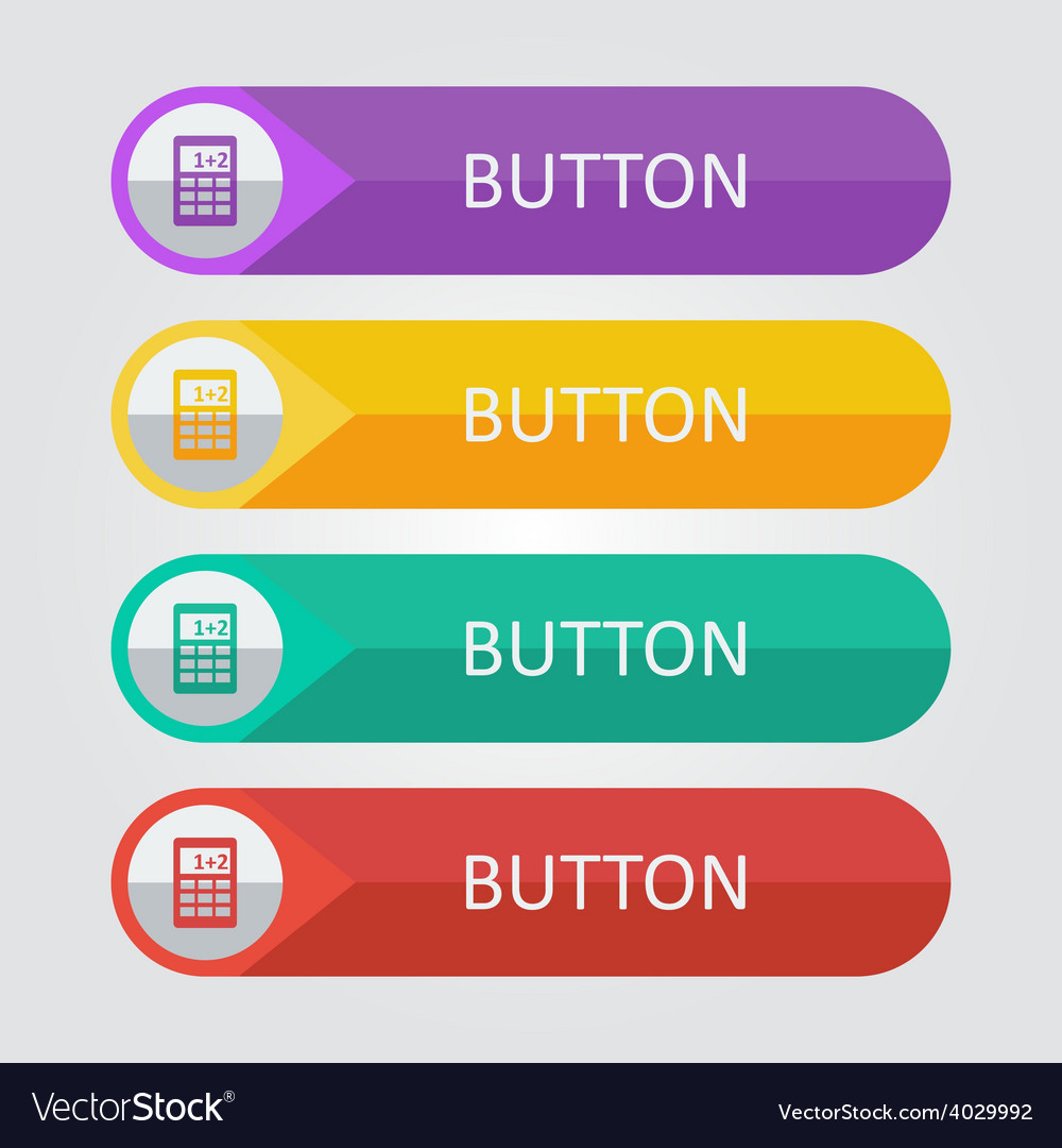 Flat buttons with calculator icon