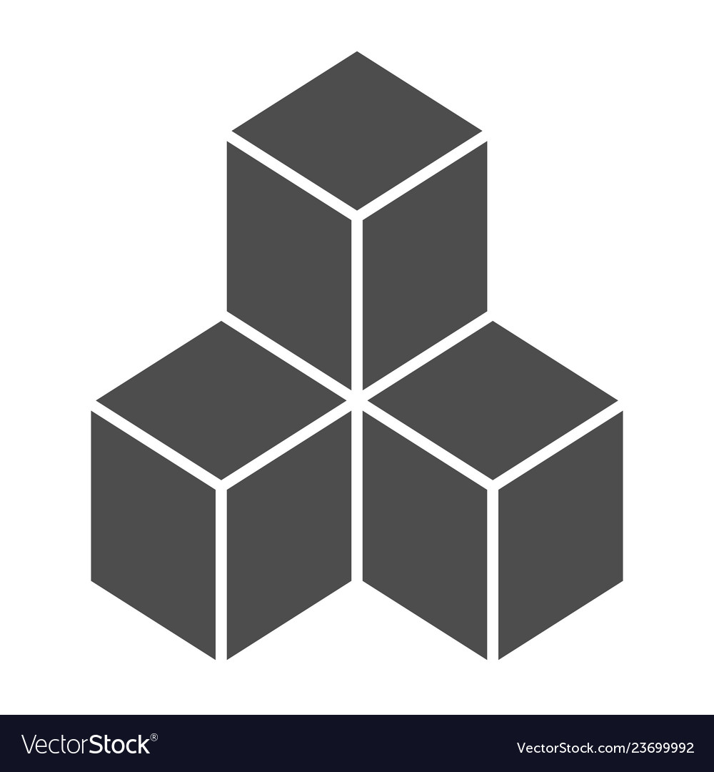 Geometric cubes solid icon solution