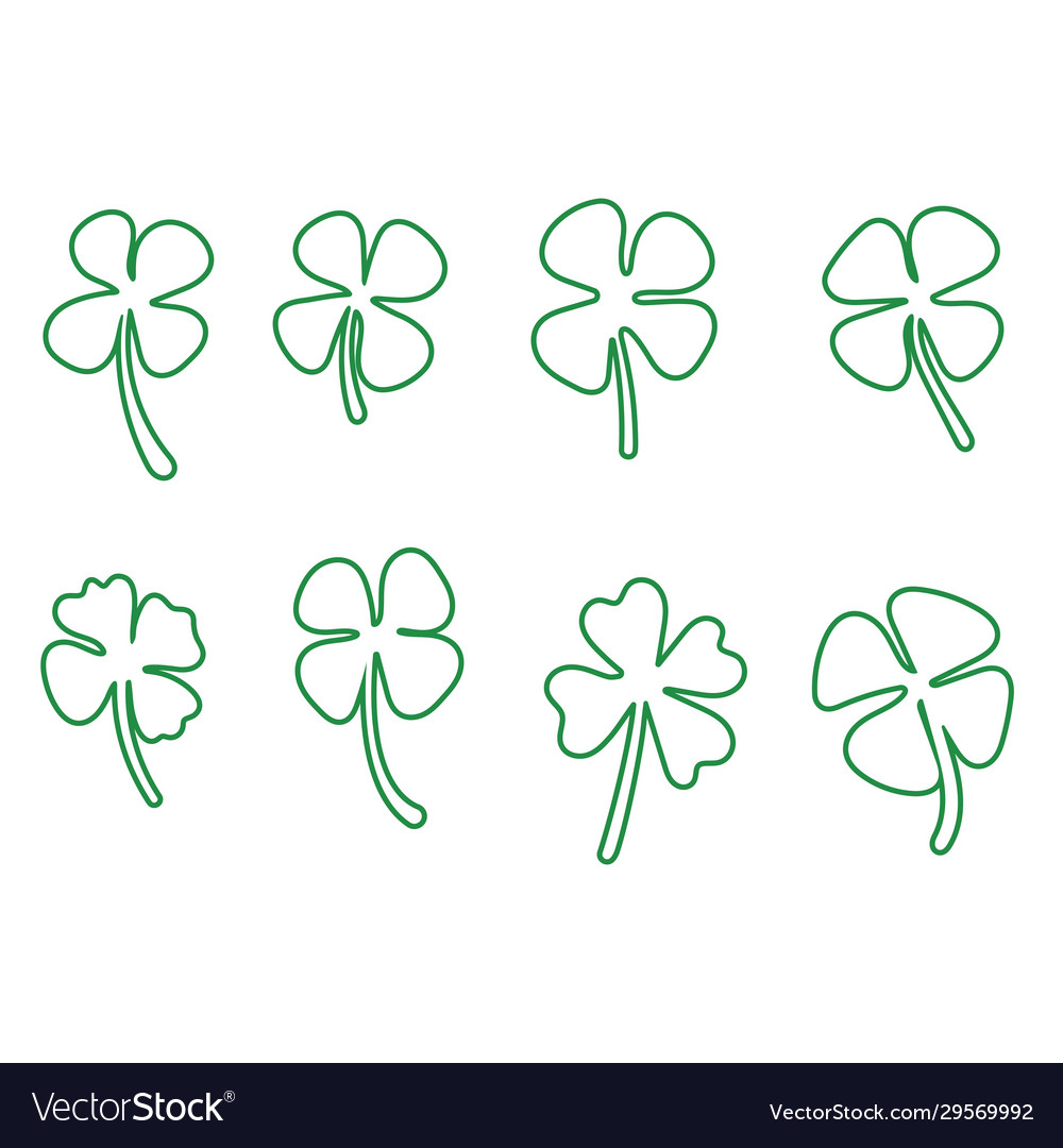 Green clover leaf icon template design