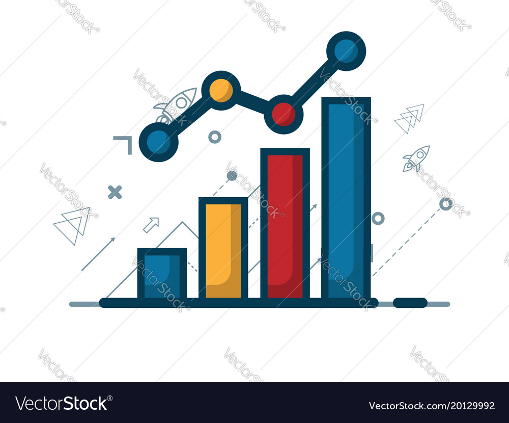 Growth graph with growth arrow business concept Vector Image