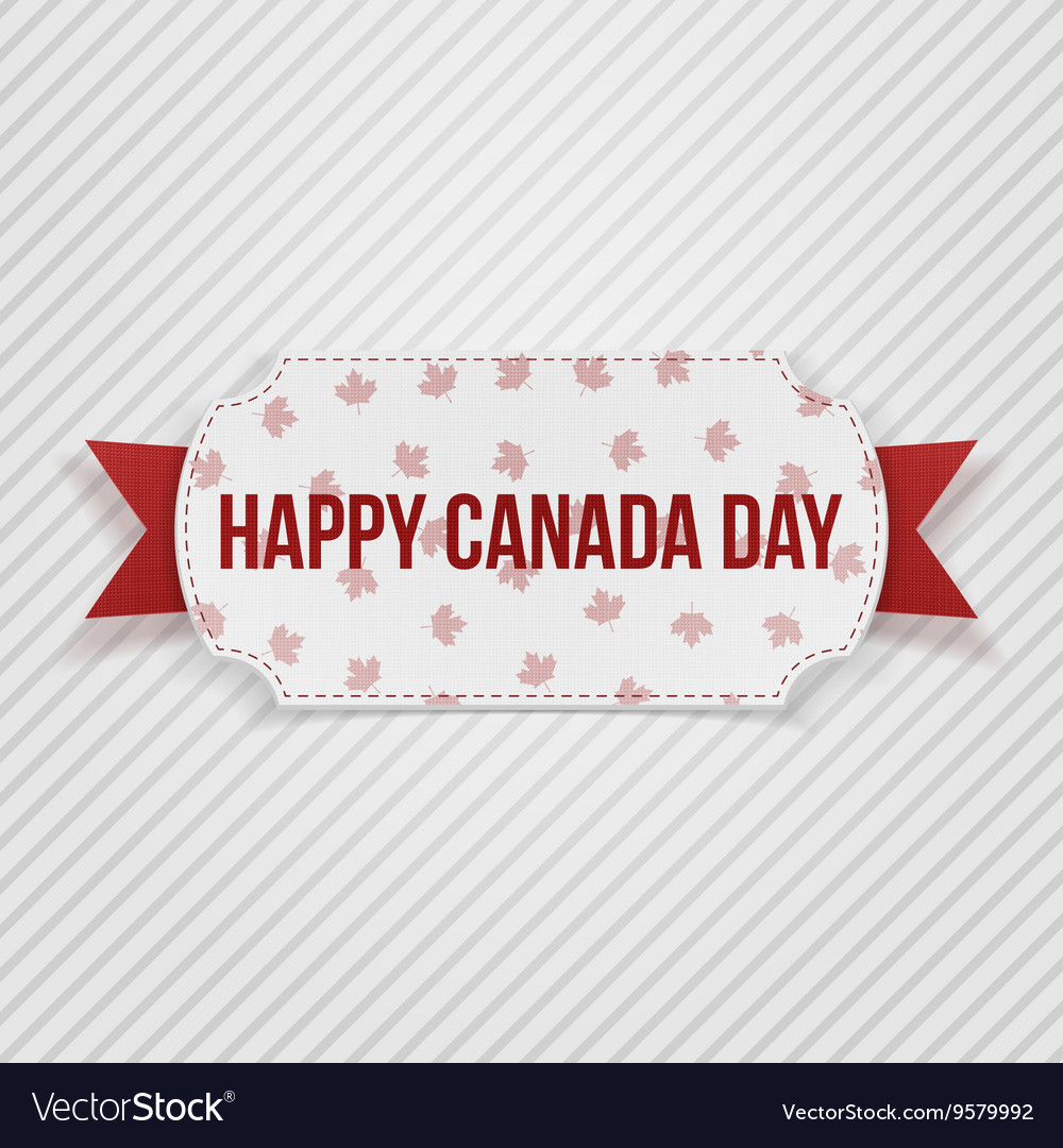 Happy canada day realistic tag