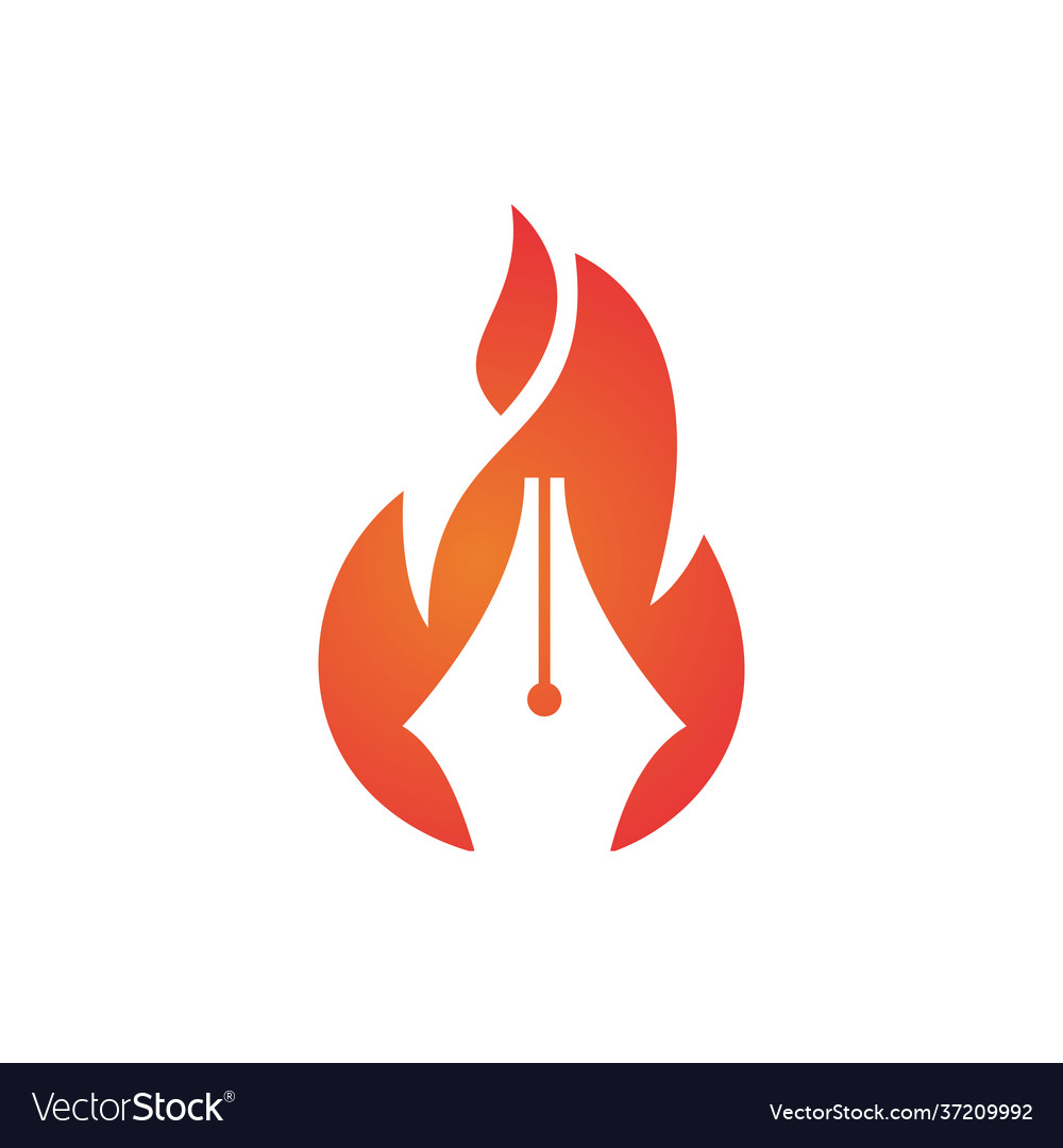 Hot Pen Flame Logo Concept