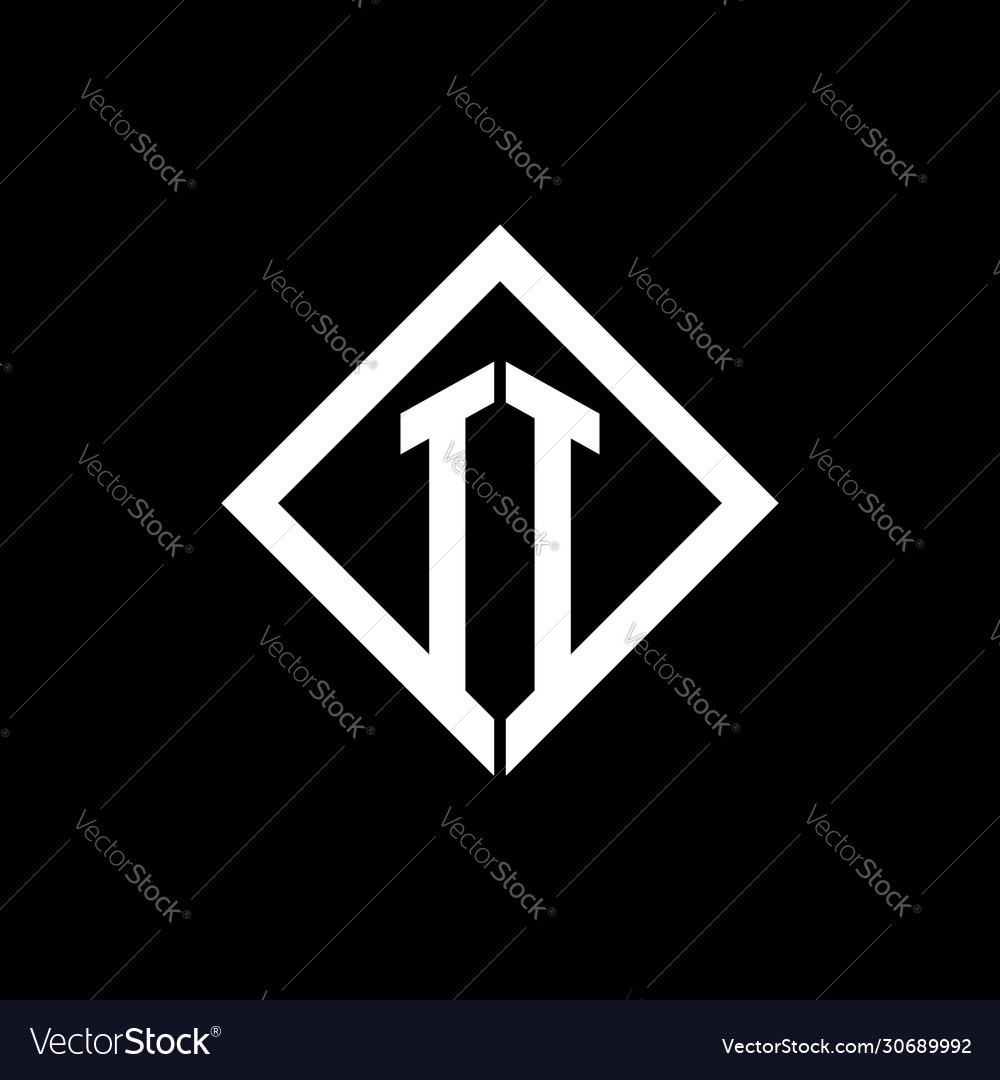 Ii logo monogram with square rotate style design