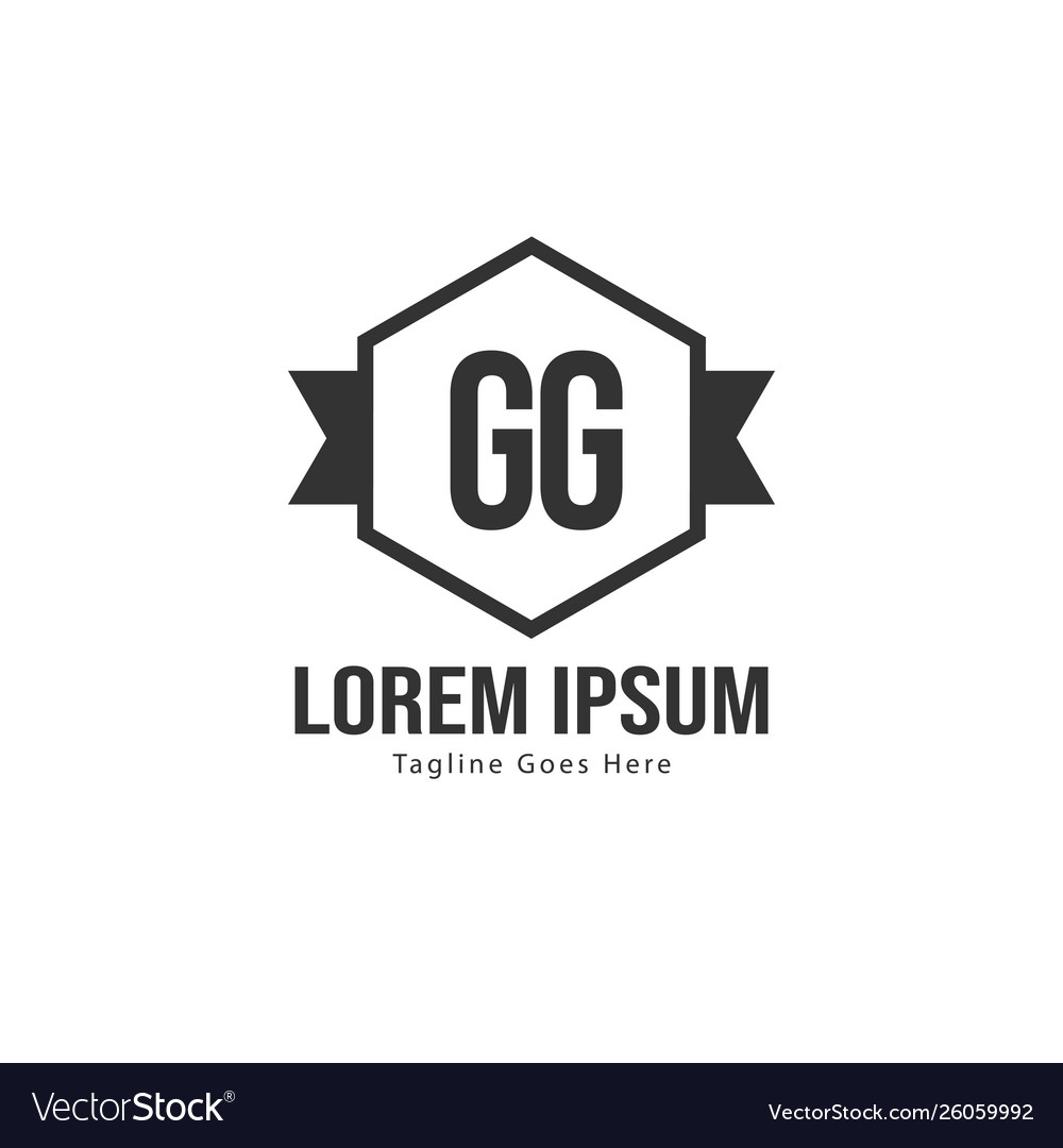 Initial gg logo template with modern frame