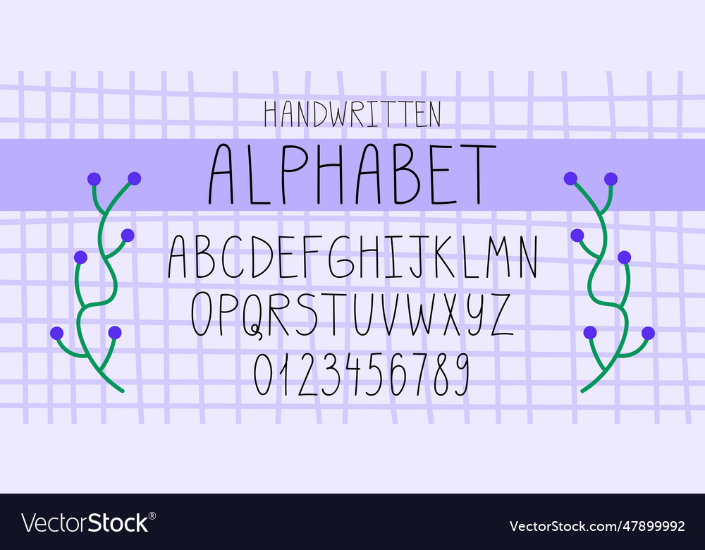 Modern uppercase letters with numbers vector image Modern uppercase letters with numbers