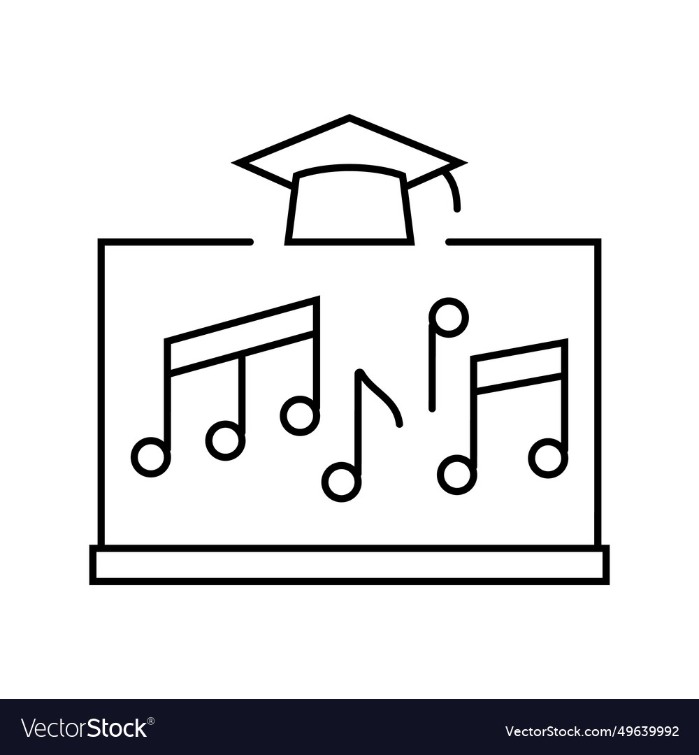 Music education primary school line icon