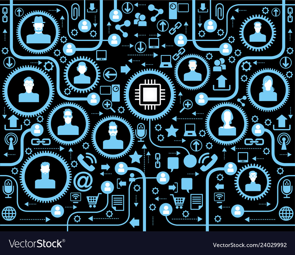 People in a computer network Vector Image People in a computer network