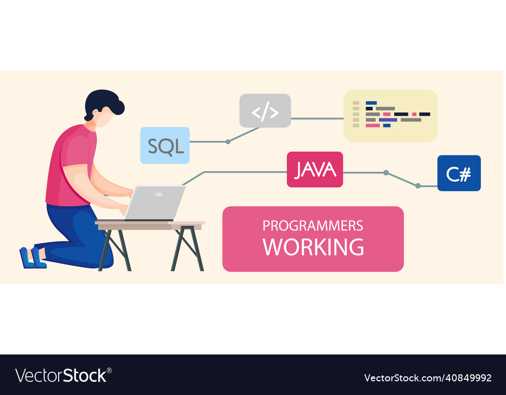 People work in field of cyber security programmer