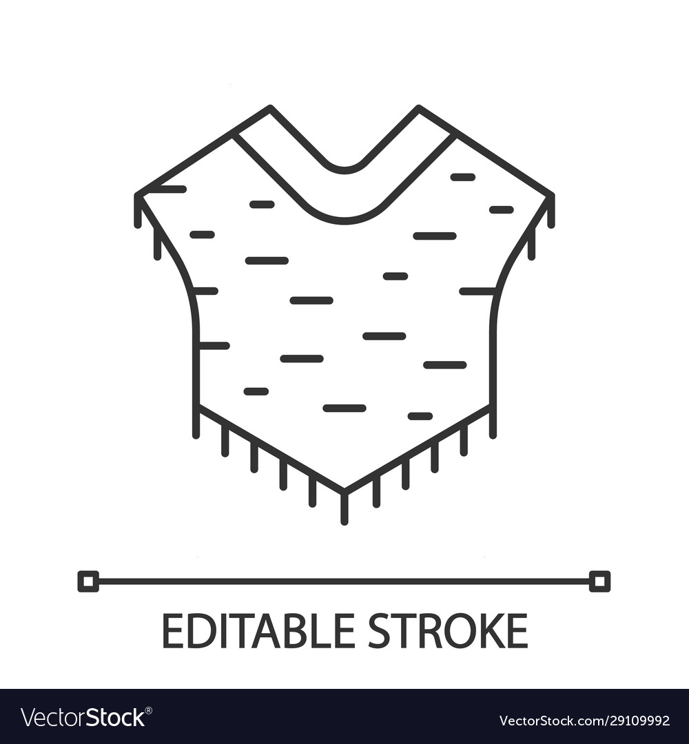 Poncho lineare Ikone Vector Image Poncho lineare Ikone