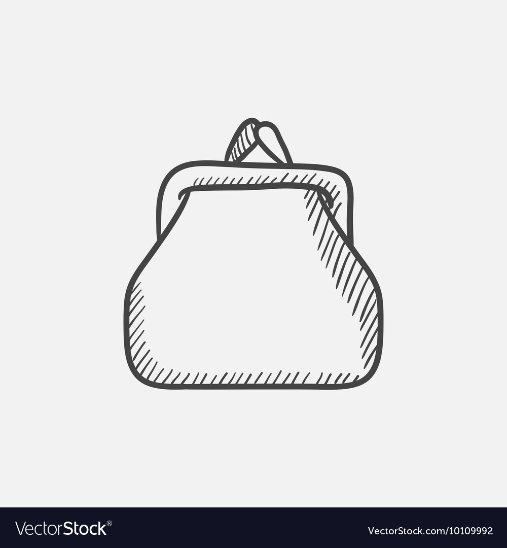 Purse sketch icon Royalty Free Vector Image - VectorStock