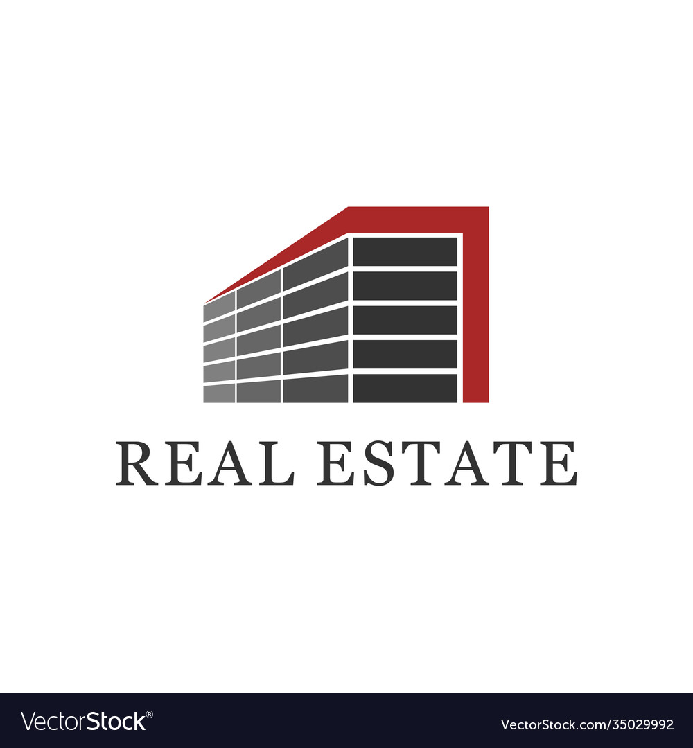 Real estate logo with modern skyscrapers