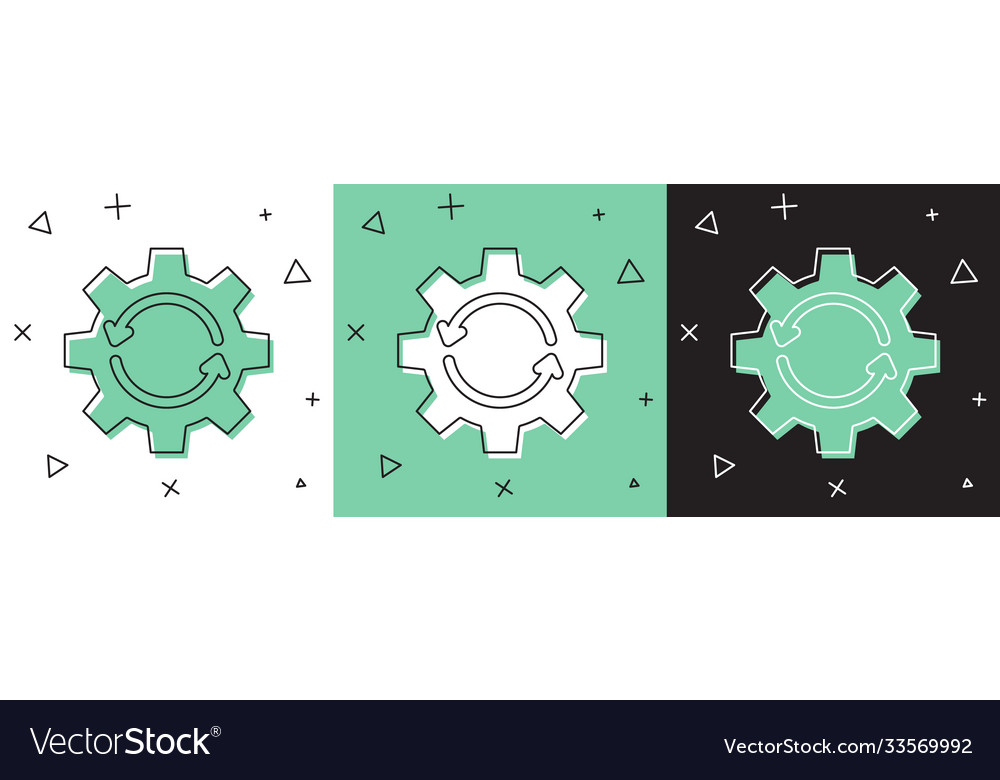 Set gear and arrows as workflow concept icon Vector Image