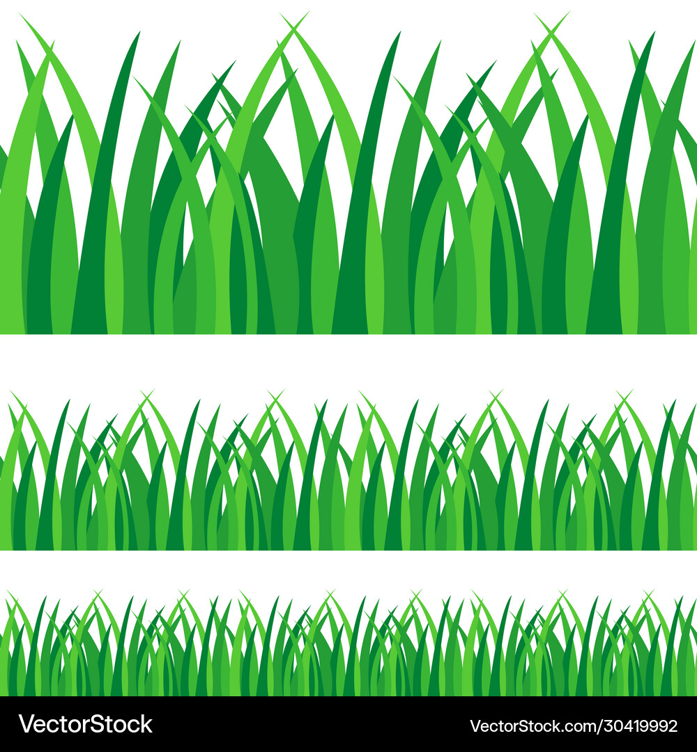 Set green grass isolated Royalty Free Vector Image