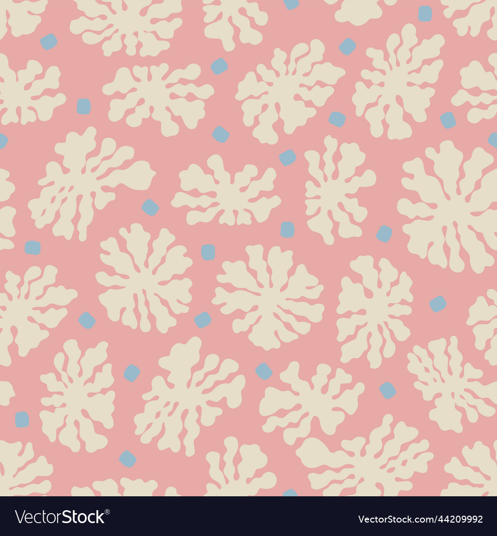 Simple abstract flower seamless pattern vector image Simple abstract flower seamless pattern