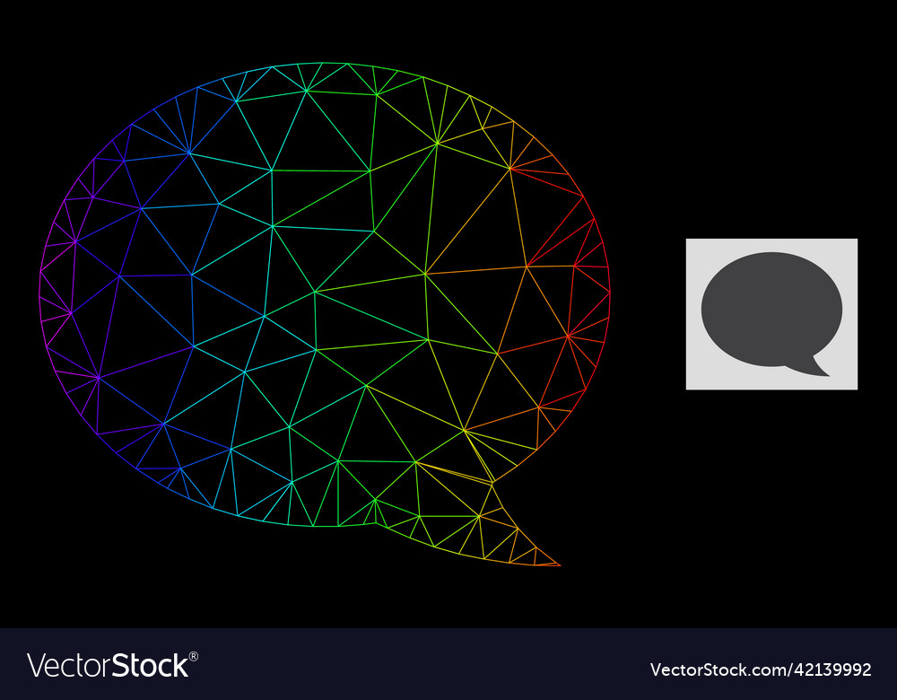 Spectrum gradiented polygonal mesh message cloud vector image Spectrum gradiented polygonal mesh message cloud