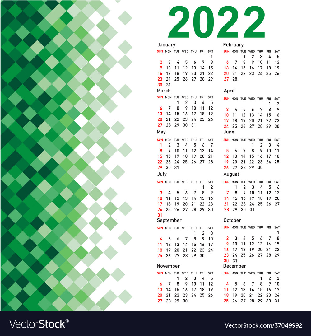 Stylish calendar with abstract triangle mosaic vector image Stylish calendar with abstract triangle mosaic