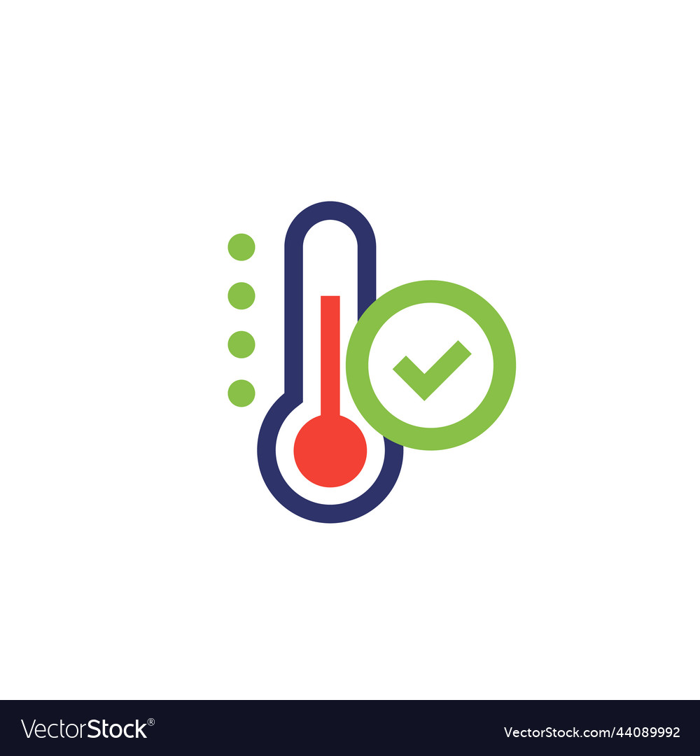 Temperature control icon with a checkmark