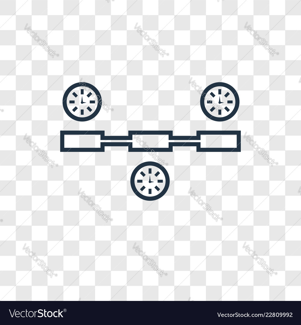 Time linear icon isolated on transparent vector image Time linear icon isolated on transparent