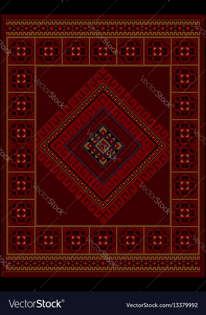 Vintage Oriental Carpet With Ethnic Ornament In Ma Vintage Oriental Carpet With Ethnic