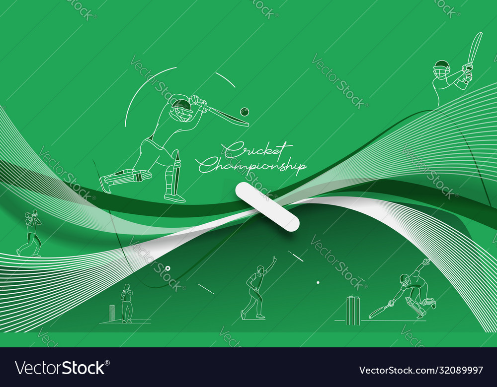 Abstract colorful pattern with batsman and bowler