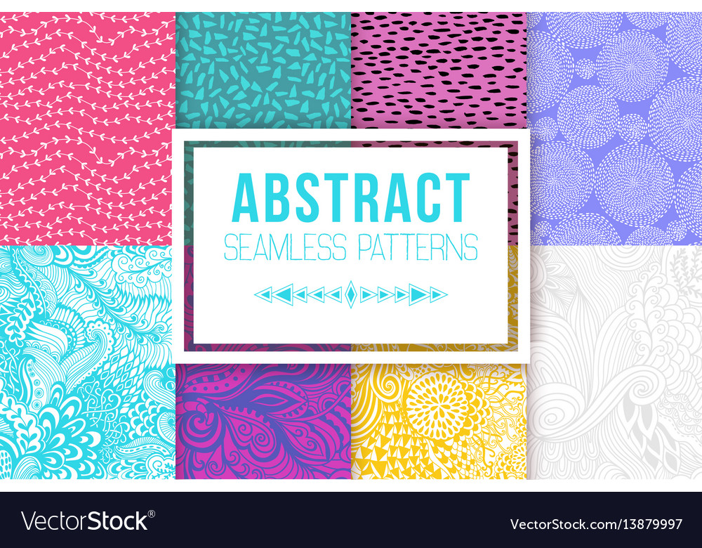 Abstract Seamless Patterns - Floral & Swirls