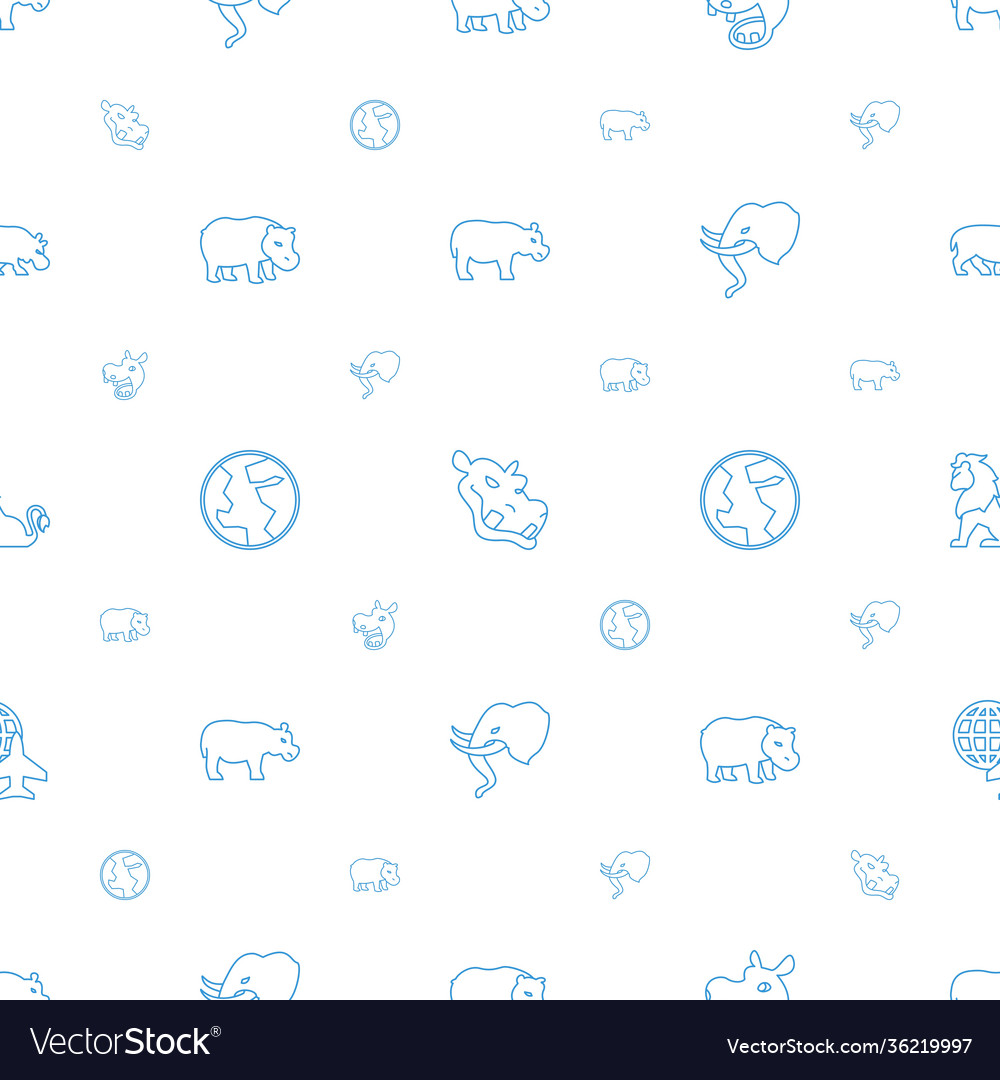 Africa icons pattern seamless white background