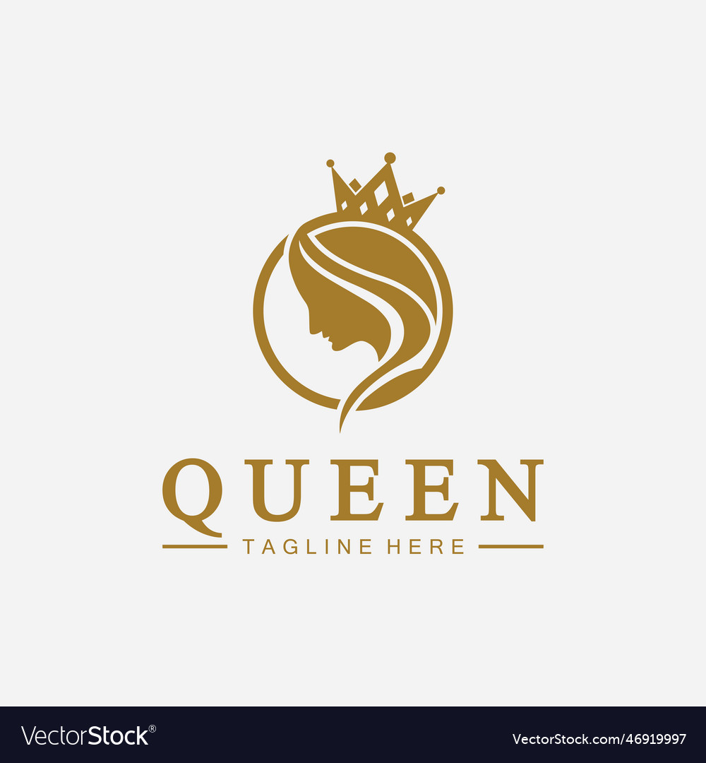 Beautiful face queen icon logofor