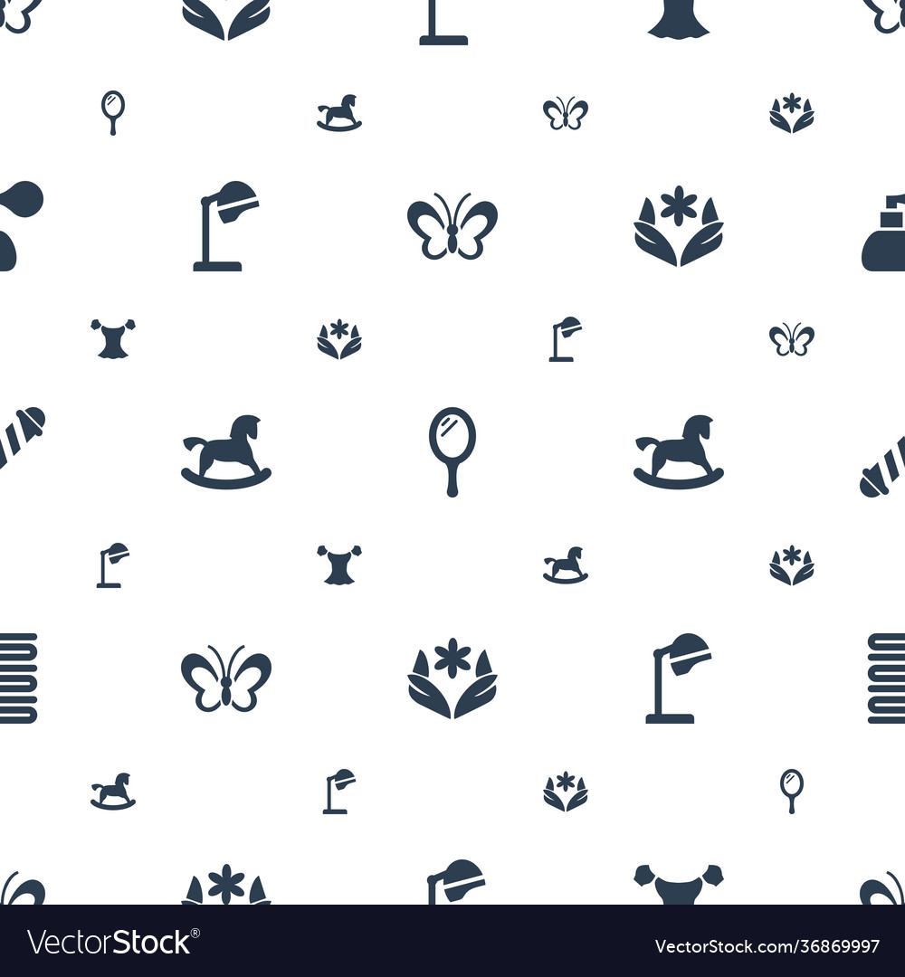 Beauty icons pattern seamless white background