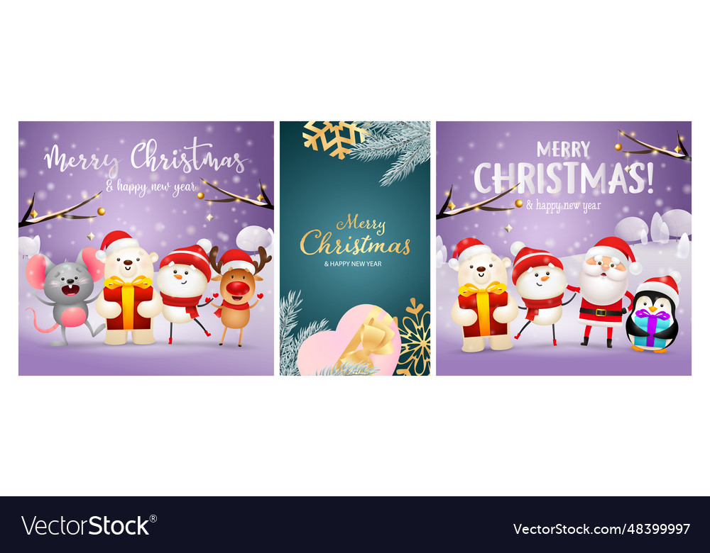 Christmas postcard set with present box