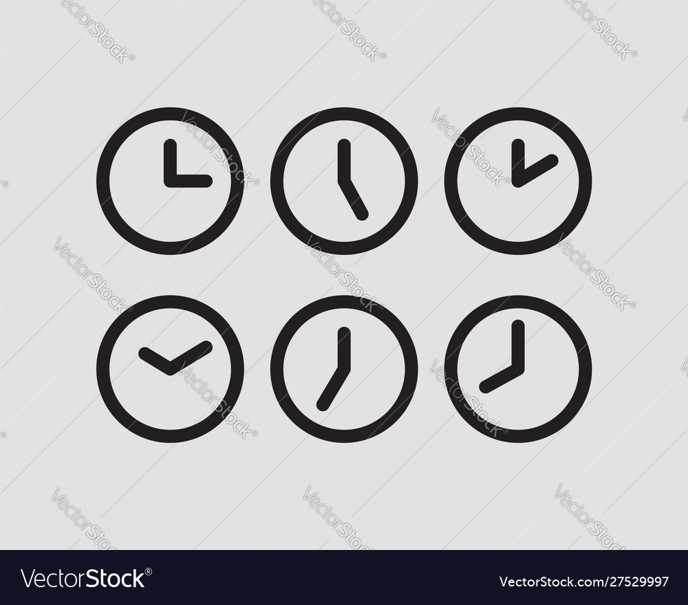 Clock & Time Elements Icon Set
