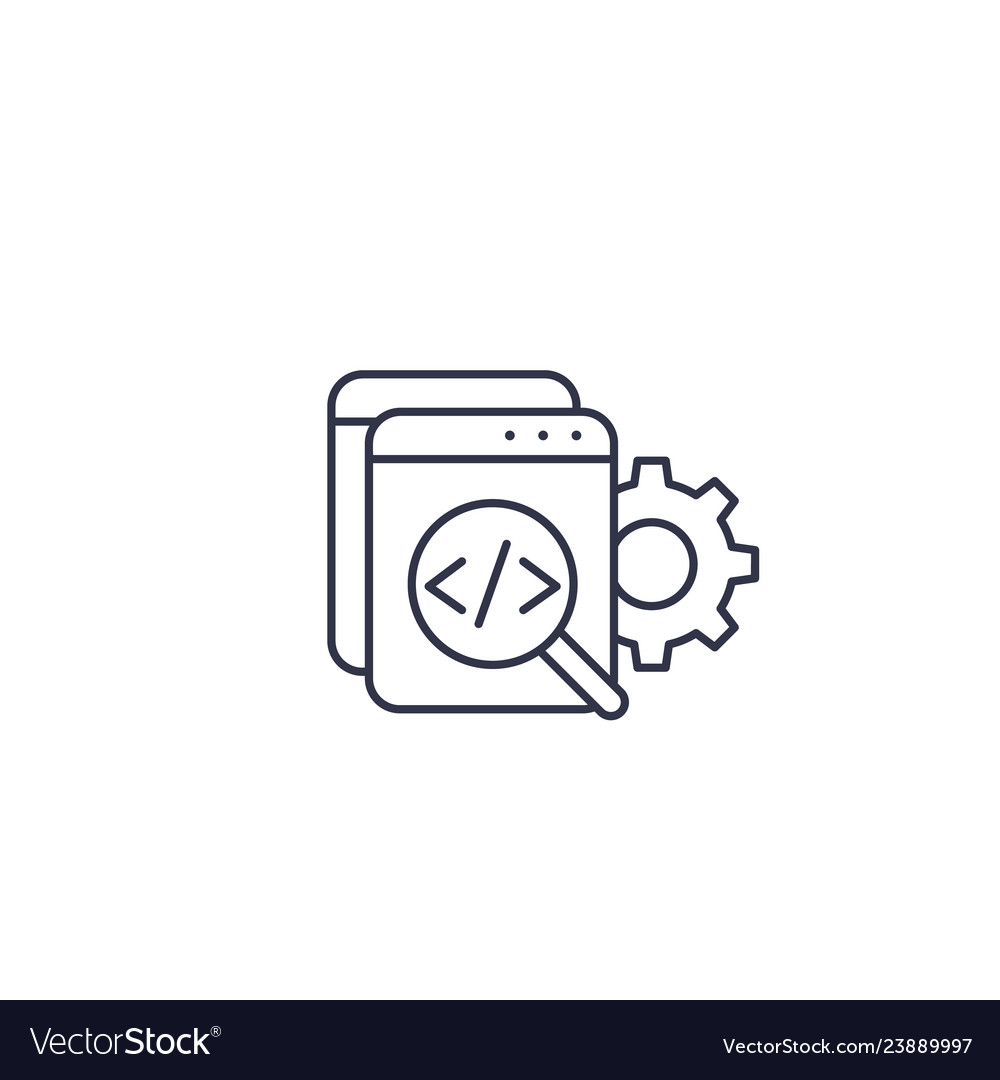 Code Review Icon - Linear Style