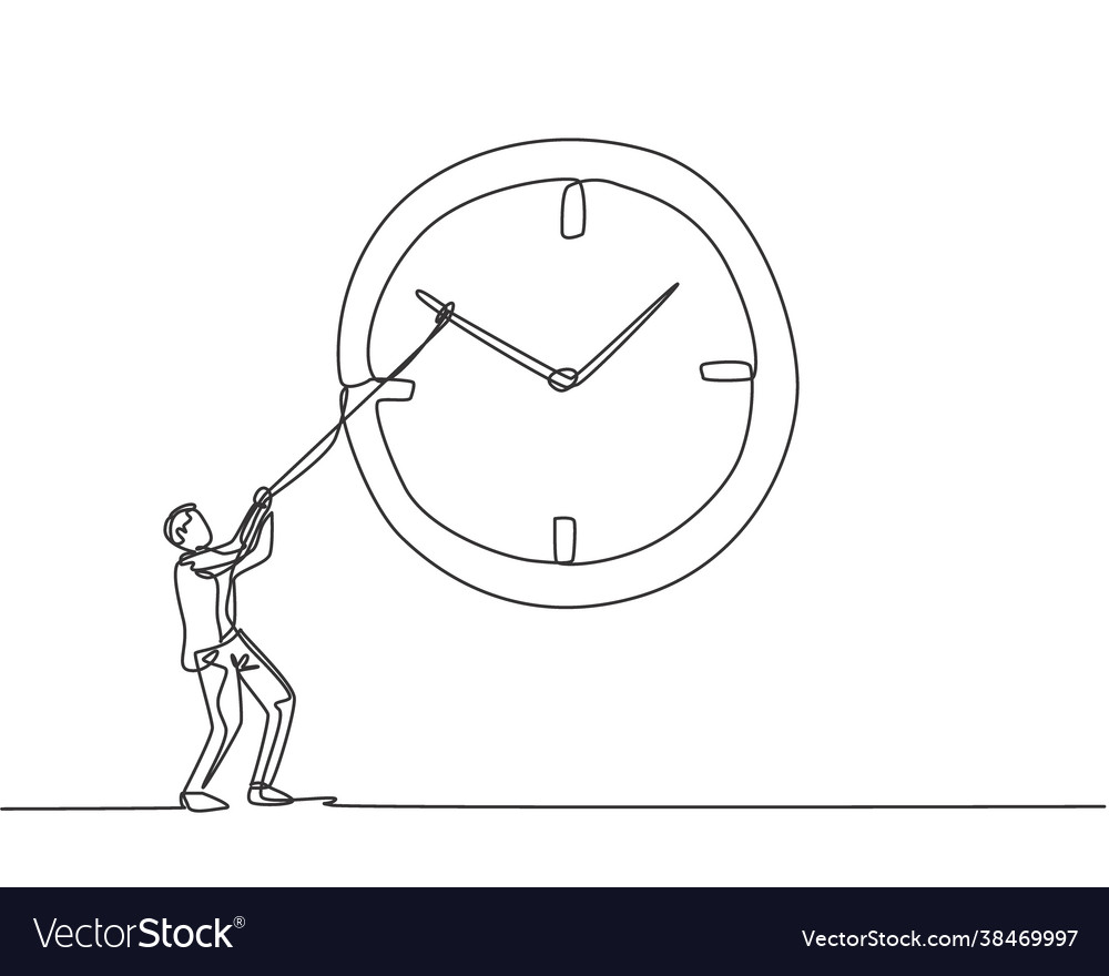 Continuous One Line Drawing Young Male Worker Vector Image 6868