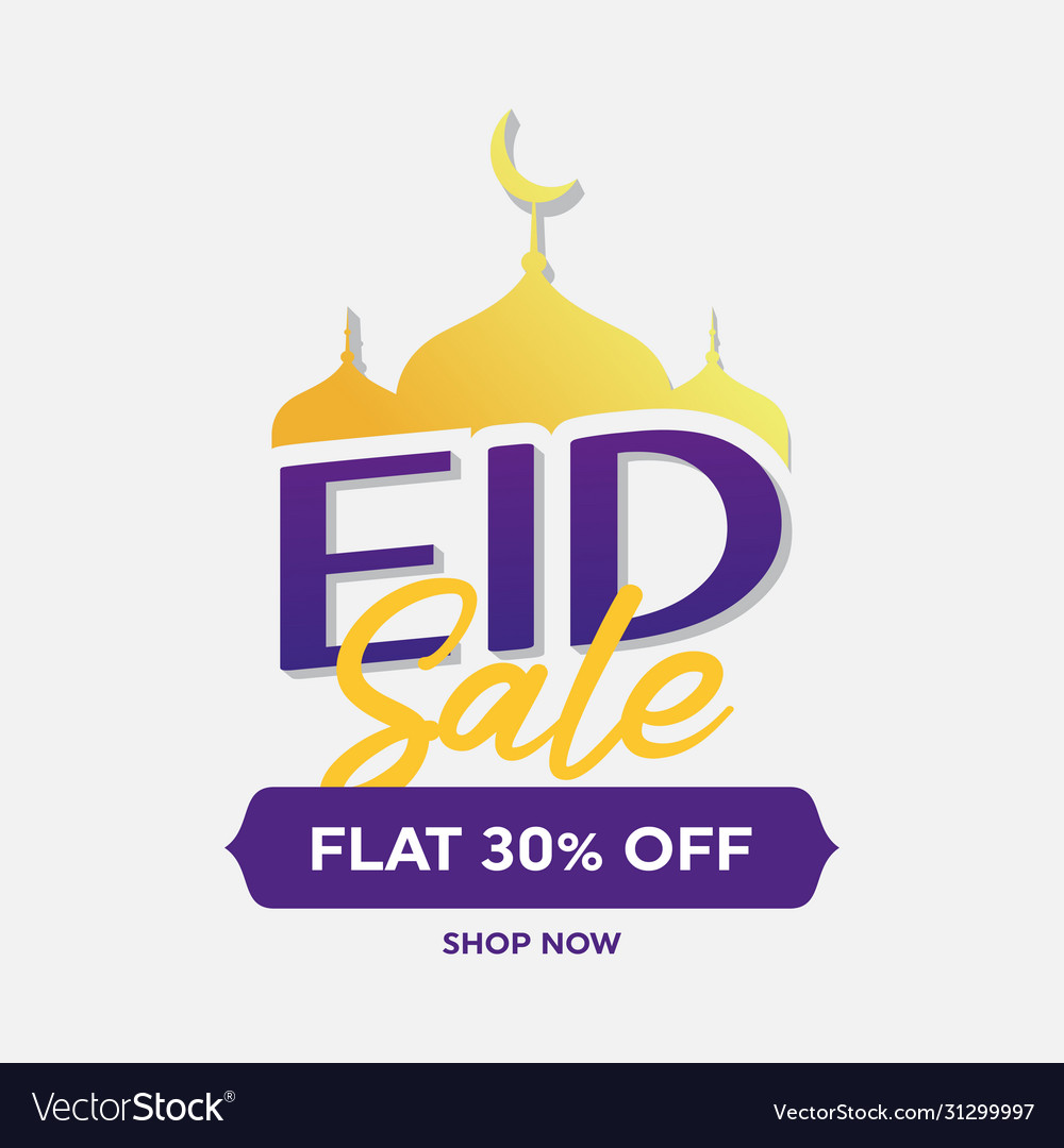 Eid sale poster or sale banner Royalty Free Vector Image